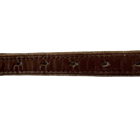 Justin Whipstitch Brown Leather Belt Sz 32 3055C - Picture 8 of 10